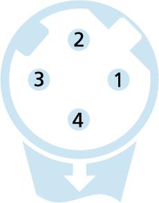 M12, male, angled, 4 poles, D-coded, M12, male, straight, 4 poles, D-coded, shielded, Industrial Ethernet 100 MBit/s