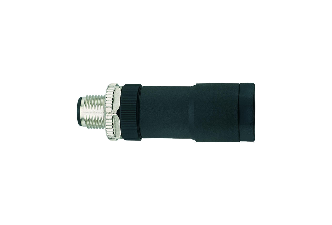 Field-wireable, M12, male, straight, 4 poles, cable-entry 2-way, screw-/clamp contact, 250V 4A