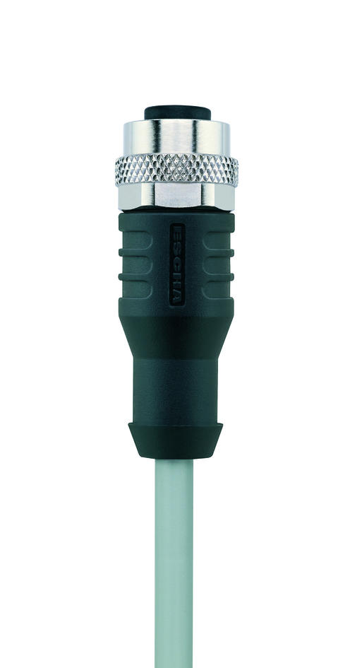Y-splitter, M8, male, straight, 4 poles, with cable outlet, M12, female, straight, 3 poles, M12, female, straight, 3 poles