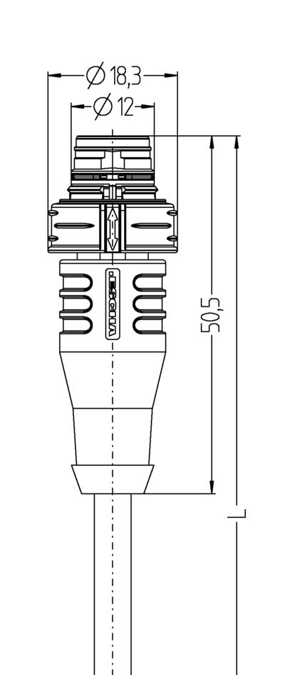 M12, Push-Pull Innenverriegelung, Stecker, gerade, 4-polig, D-codiert, geschirmt, Industrial Ethernet 100 MBit/s