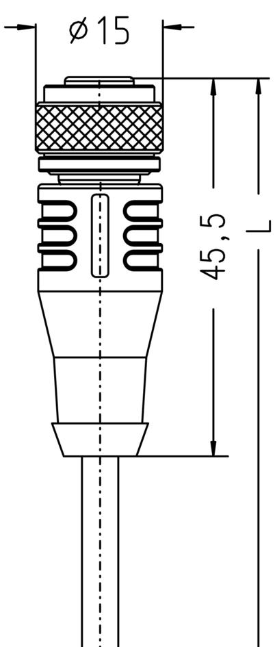 M12, Buchse, gerade, 4-polig, Sensor-/Aktorleitung Hochtemperatur