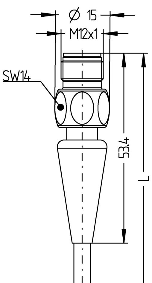 M12, male, straight, 3 poles, Food & Beverage