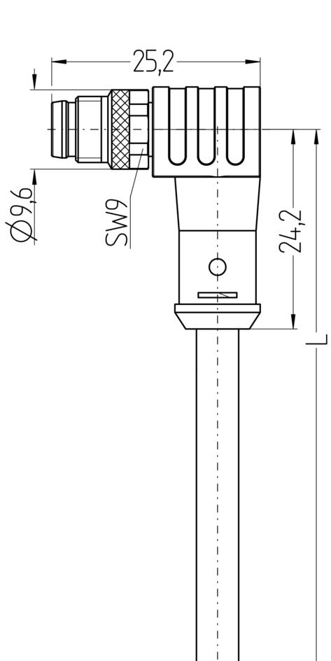 M8, Stecker, gewinkelt, 4-polig, geschirmt, Industrial Ethernet