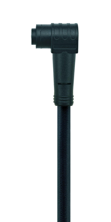Ø8mm snap, female, angled, 4 poles, Ø8mm snap, male, straight, 4 poles, sensor-/actuator cable