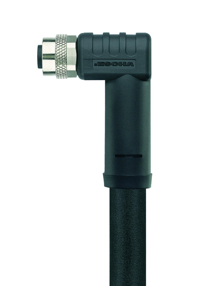 M12, Buchse, gewinkelt, 2+PE, S-codiert, M12, Stecker, gewinkelt, 2+PE, S-codiert, POWER