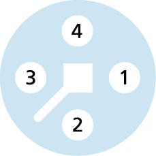 h-splitter, M12, male, straight, 4 poles, T-coded, M12, female, straight, 4 poles, T-coded, POWER