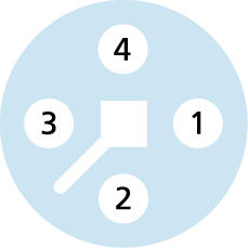 M12, Buchse, gerade, 4-polig, T-codiert, M12, Stecker, gerade, 4-polig, T-codiert, POWER