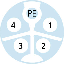 Flansch, M12, Buchse, gerade, 4+PE, K-codiert, Hinterwandmontage, mit Isolierkreuz, Printanschluss, POWER