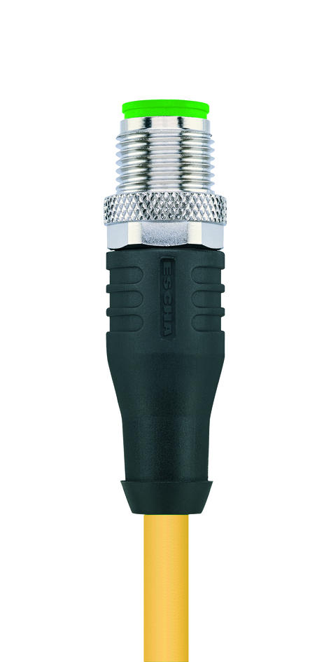 M12, male, straight, 4 poles, D-coded, M12, male, straight, 4 poles, D-coded, shielded, Industrial Ethernet 100 MBit/s