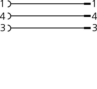 转接器, M8, 母头, 直型, 3针脚, M12, 公头, 直型, 3针脚