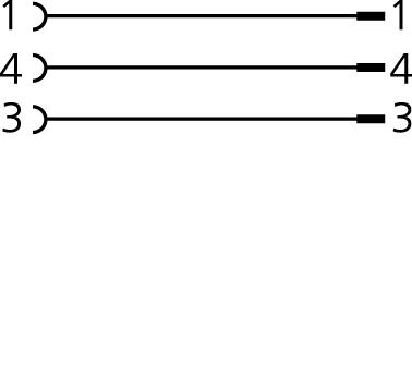 Adapter, M8, Buchse, gerade, 3-polig, M12, Stecker, gerade, 3-polig