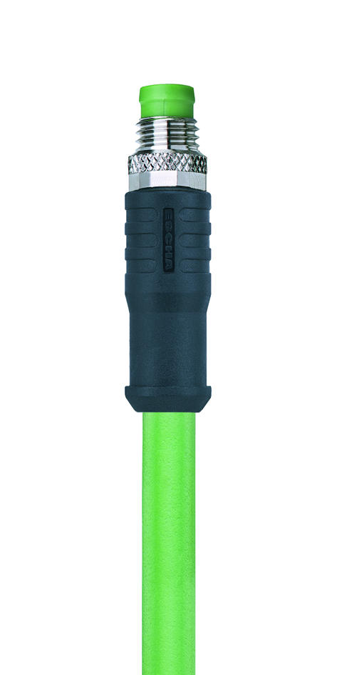 M8, Stecker, gewinkelt, 4-polig, D-codiert, M8, Stecker, gerade, 4-polig, D-codiert, geschirmt, Industrial Ethernet