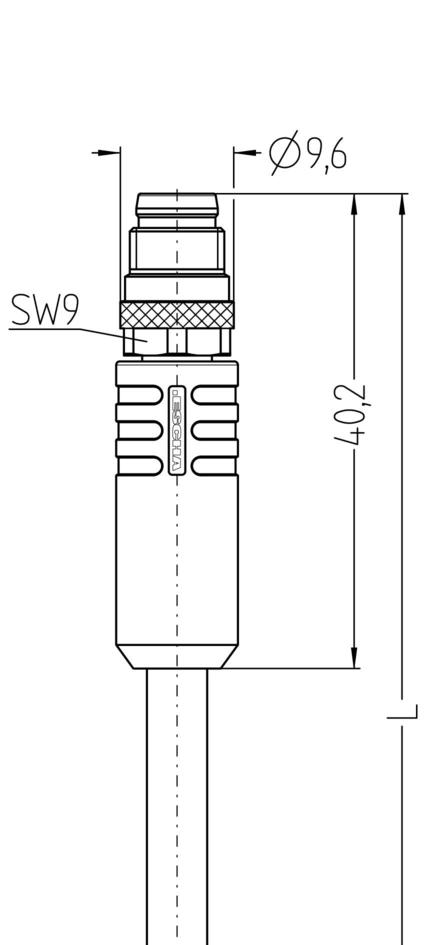 M8, Buchse, gerade, 8-polig, M8, Stecker, gerade, 8-polig, Sensor-/Aktorleitung