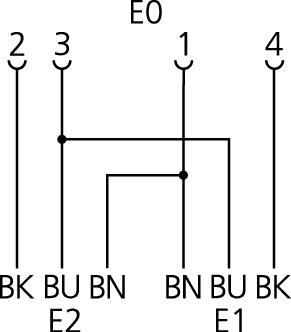 Y-Verteiler, M12, Buchse, gerade, 4-polig, mit offenem Kabelende