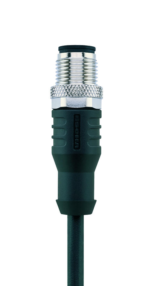Ø8mm snap, female, straight, 5 poles, M12, male, straight, 5 poles, sensor-/actuator cable