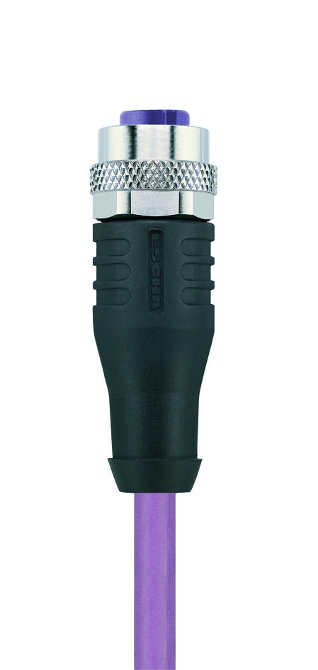M12, female, straight, 4 poles, B-coded, shielded, Profibus
