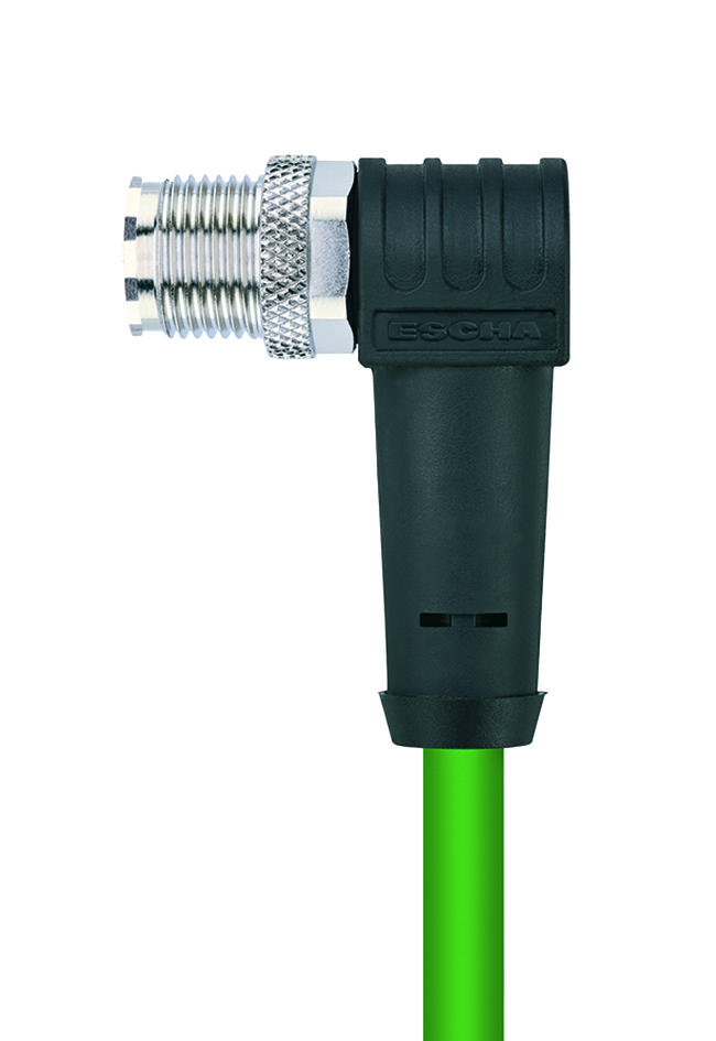 M12, male, angled, 8 poles, X-coded, M12, male, straight, 8 poles, X-coded, shielded, Industrial Ethernet 10 GBit/s