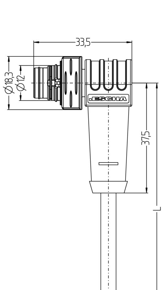 M12, Push-Pull inner locking, male, angled, 4 poles, D-coded, M12, male, angled, 4 poles, D-coded, shielded, Industrial Ethernet 100 MBit/s