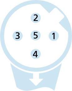 M12, male, angled, 4 poles, B-coded, shielded, Profibus