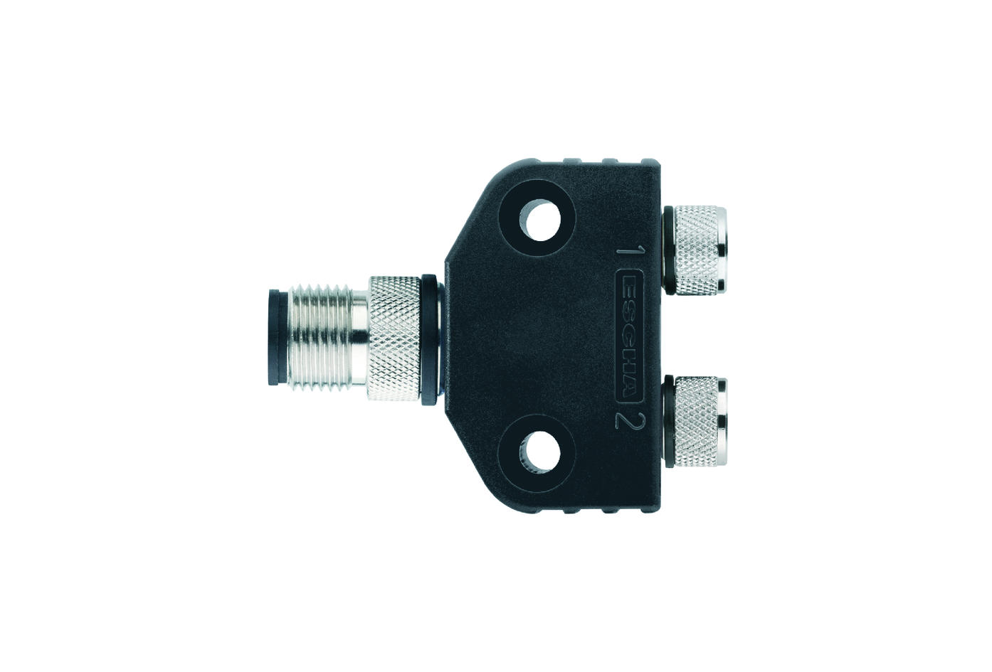 Y-splitter, M12, male, straight, 4 poles, M8, female, straight, 3 poles, M8, female, straight, 3 poles