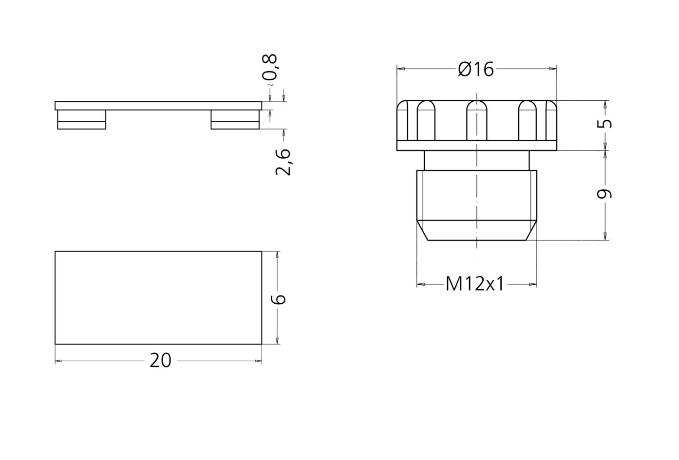 Accessory-set, M12, labels and screw plug