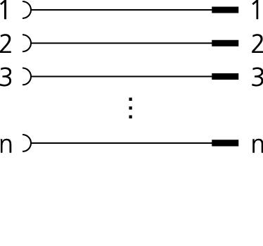 Panel feed through, M12, female, straight, 5 poles, M12, male, straight, 5 poles