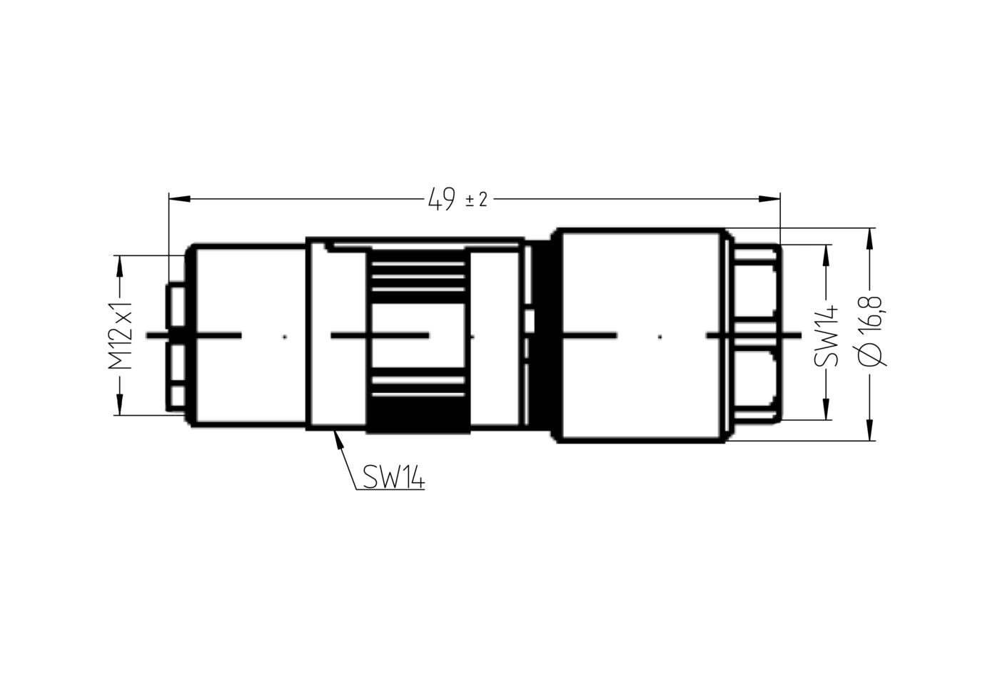 Field-wireable, M12, female, straight, 8 poles, X-coded, insulation displacement contact, shielded, 50VAC/60VDC 0,5A