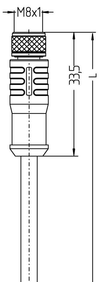 M8, 母头, 直型, 3针脚, 传感器/执行器电缆 高温