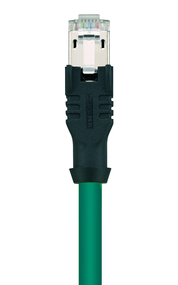RJ45, Stecker, gerade, 8-polig, RJ45, Stecker, gerade, 8-polig, grün, geschirmt, Industrial Ethernet 10 GBit/s