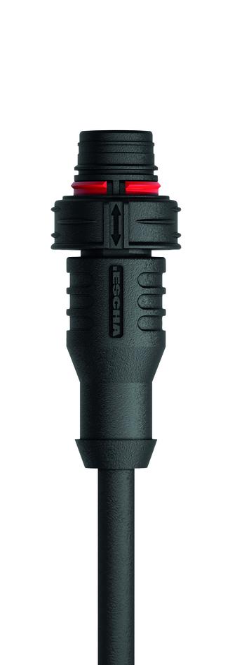 M12, Push-Pull inner locking, 公头, 直型, 4+PE, 传感器/执行器电缆