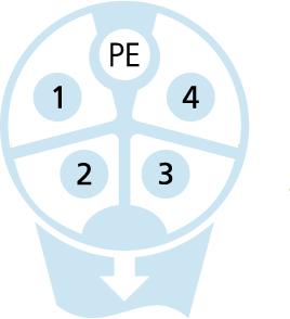 M12, female, angled, 4+PE, K-coded, M12, male, angled, 4+PE, K-coded, POWER