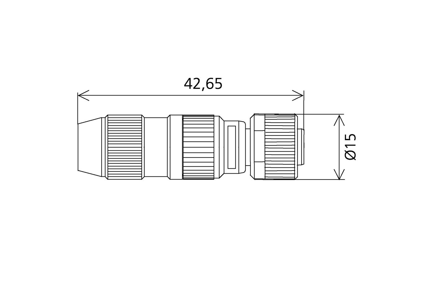 Konfektionierbar, M12, Buchse, gerade, 4-polig, Schneid-/Klemmanschluss, 32V 4A