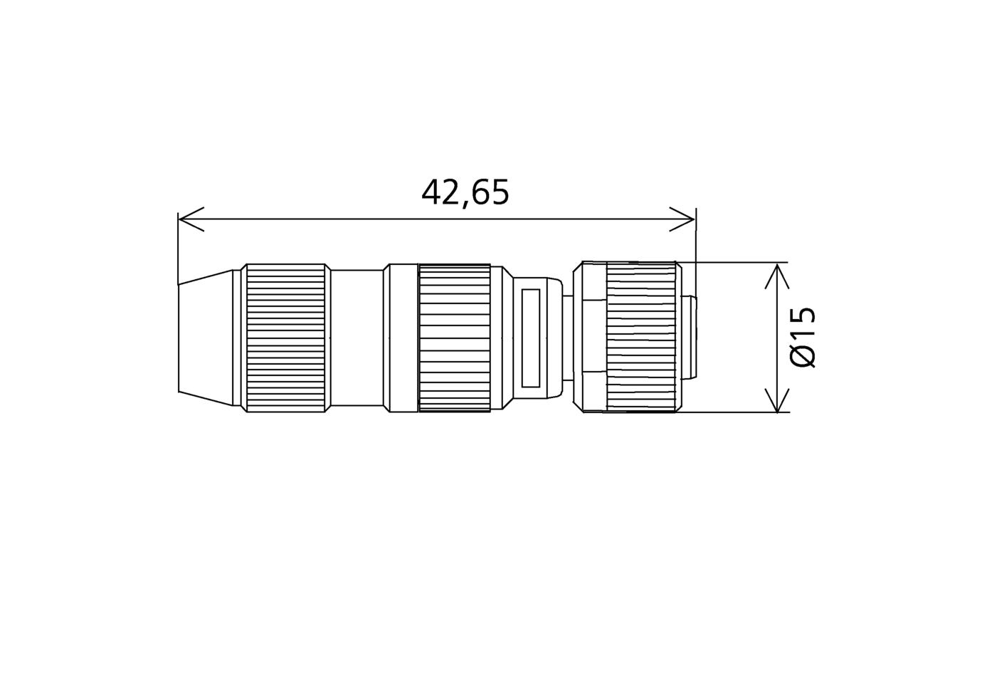 现场接线, M12, 母头, 直型, 3针脚, 绝缘层剥离连接, 32V 4A