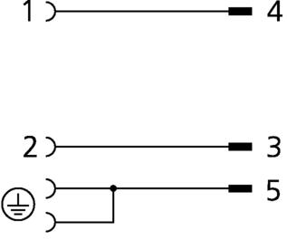 Adapter, Ventilstecker, Bauform A, 2+PE gebrückt, M12, Stecker, gerade, 5-polig