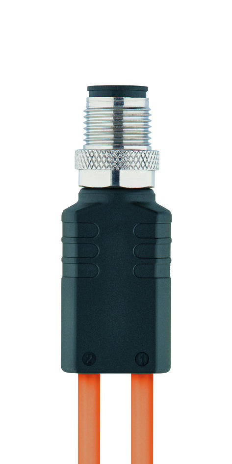 Y-Verteiler, M12, Stecker, gerade, 4-polig, mit Kabelabgang, M12, Buchse, gerade, 3-polig, M12, Buchse, gerade, 3-polig