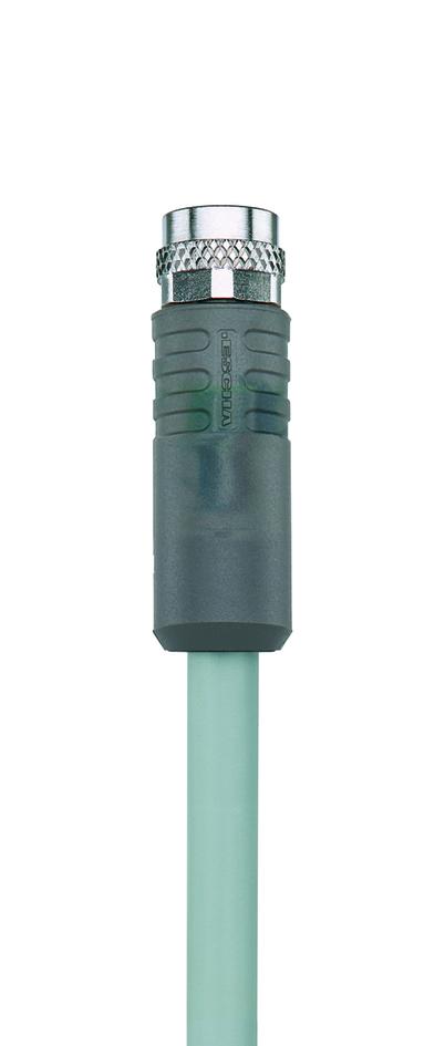 M8, female, straight, 3 poles, M8, male, straight, 3 poles, with LED, sensor-/actuator cable