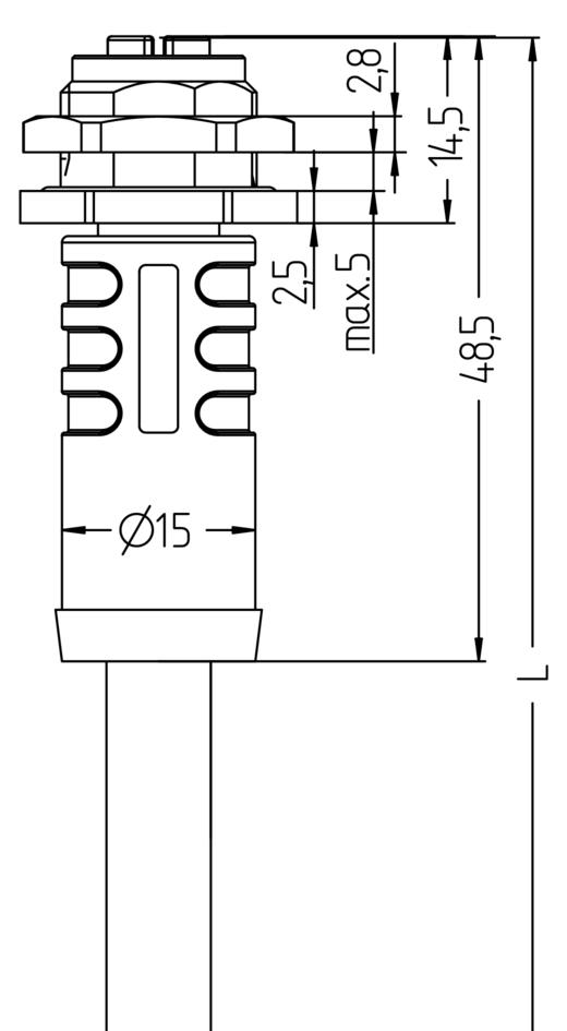 Flansch Anschlussleitung, M12, Buchse, gerade, 8-polig, X-codiert, Hinterwandmontage, geschirmt, Industrial Ethernet