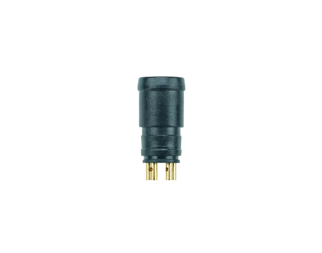 Panel connector, Ø8mm snap, male, straight, 3 poles, soldering contact