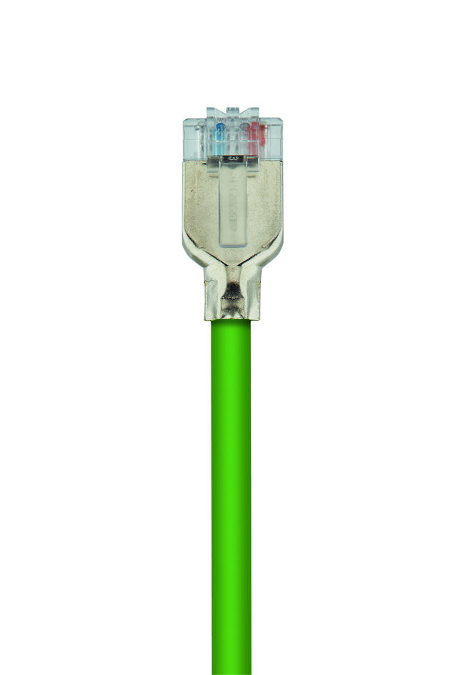 M12, Buchse, gerade, 4-polig, D-codiert, RJ45 light, Stecker, gerade, 8-polig, geschirmt, Industrial Ethernet 100 MBit/s