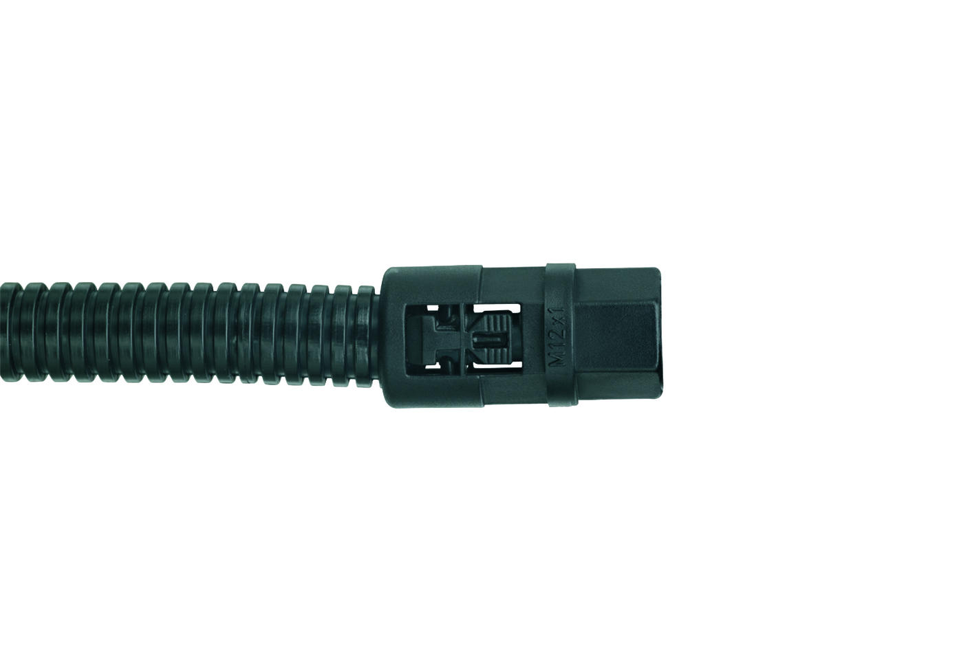 Adapter unit, M12, with protective hose 5m, black