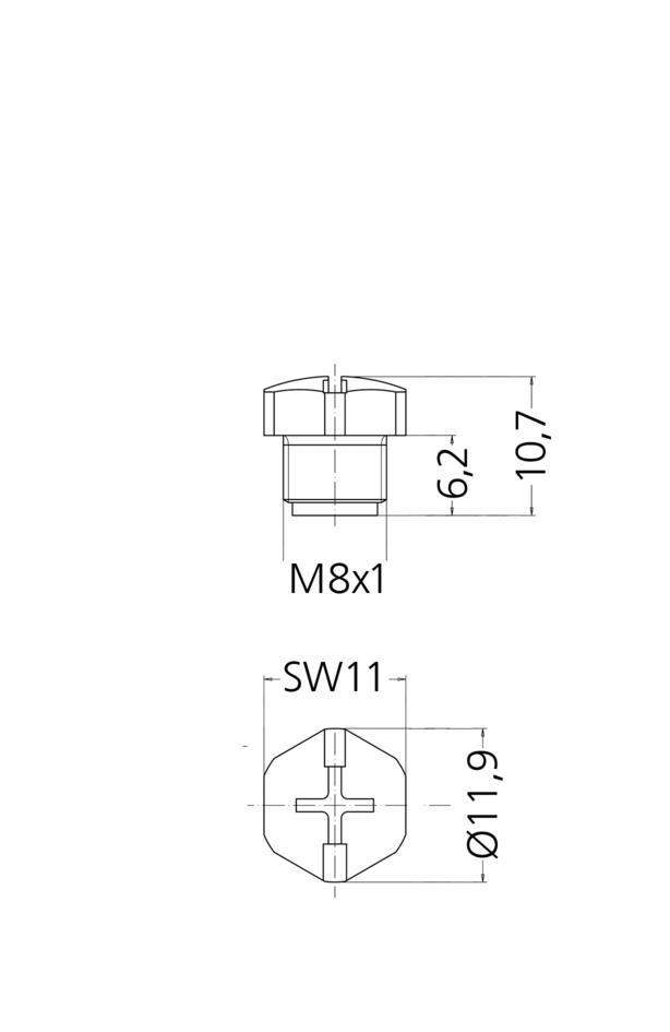 Screw plug, M8 female, black, QTY 100