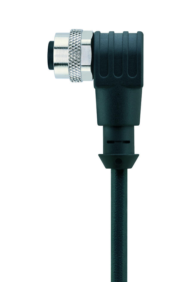Y-splitter, M8, male, straight, 4 poles, with cable outlet, M12, female, angled, 4 poles, M12, female, angled, 4 poles