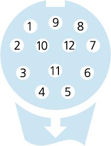 M23, female, angled, 12 poles