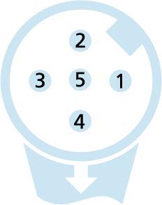 M12, female, straight, 4+PE, M12, male, angled, 4+PE, sensor-/actuator cable