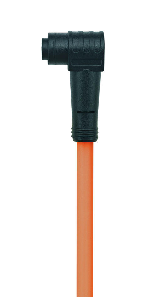 Ø8mm snap, female, angled, 4 poles, sensor-/actuator cable