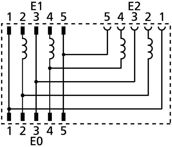 Y-Verteiler, M12, Stecker, gerade, 5-polig, B-codiert, M12, Stecker, gerade, 5-polig, B-codiert, M12, Buchse, gerade, 5-polig, B-codiert, geschirmt, Profibus