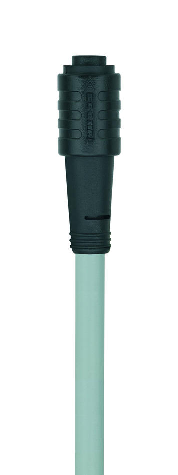 Ø8mm snap, female, straight, 3 poles, with locking mechanism, sensor-/actuator cable