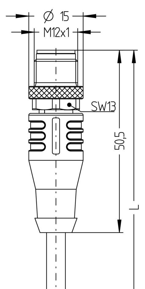 M12, female, angled, 5 poles, M12, male, straight, 5 poles, shielded, CANopen/DeviceNet