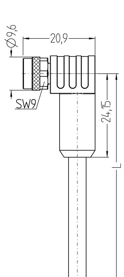 M8, female, angled, 8 poles, M8, male, straight, 8 poles, sensor-/actuator cable