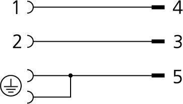Valve connector, housing style A, 2+PE bridged, M12, male, straight, 4+PE